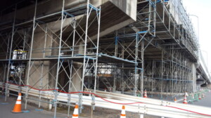 渋川跨線橋 仮設足場