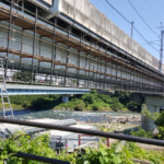 埼玉県秩父鉄道 武州荒山橋梁 鉄道橋改修工事FRP吊足場